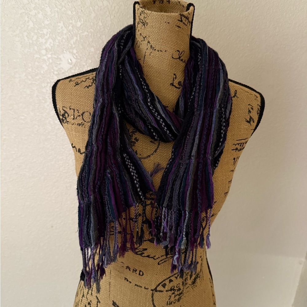 Elegant Purple and Black Scarf